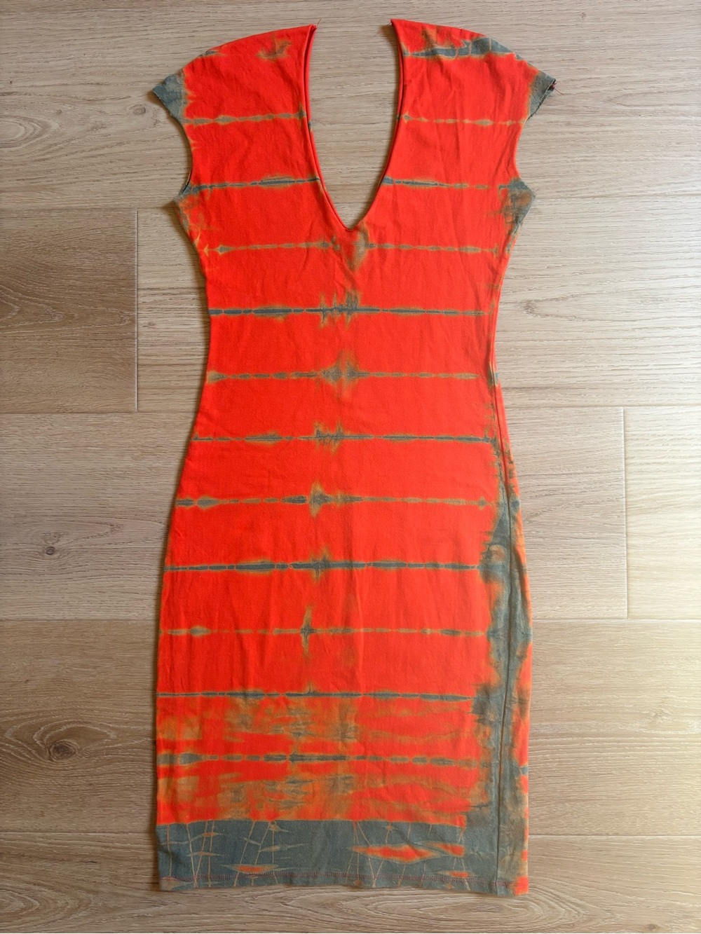 Of Earth & Salt Persimmon Tie Dyed Body Con Mini Size S